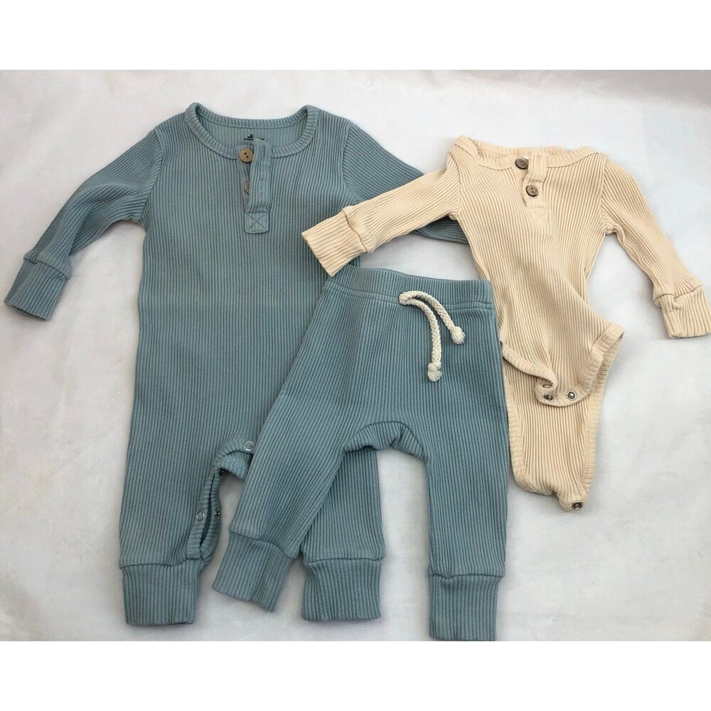 Little one shop 3 piece ribbed bundle 0-6